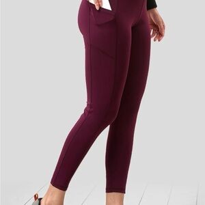 Athleta Women Deep Plum Side-Pocket Leggings Size Small